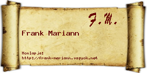 Frank Mariann névjegykártya