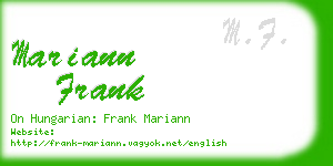 mariann frank business card